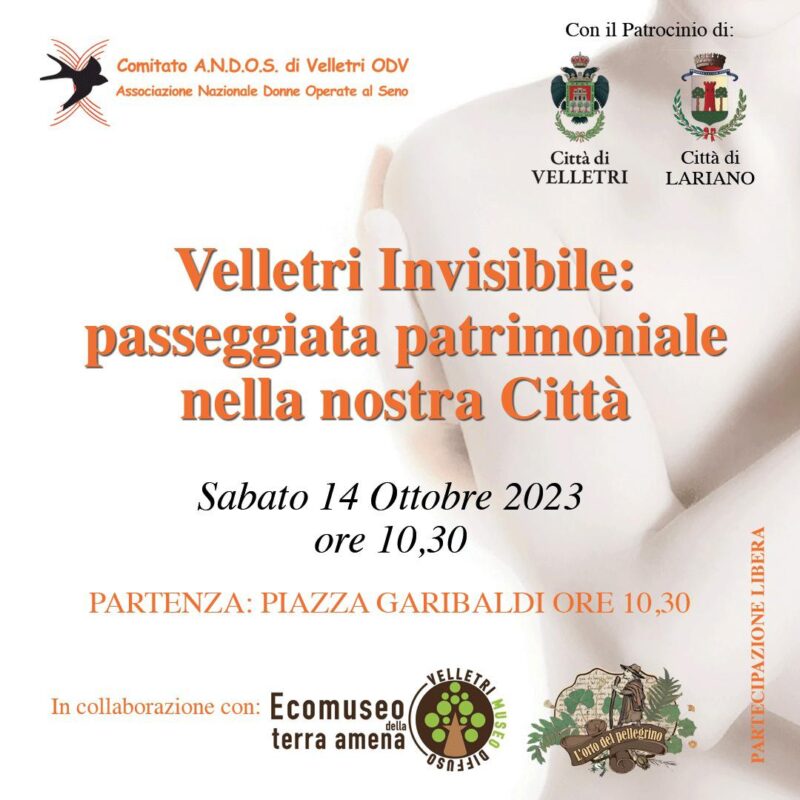 "Velletri Invisibile" con l'ANDOS Velletri-Lariano e l'Ecomuseo di Velletri.