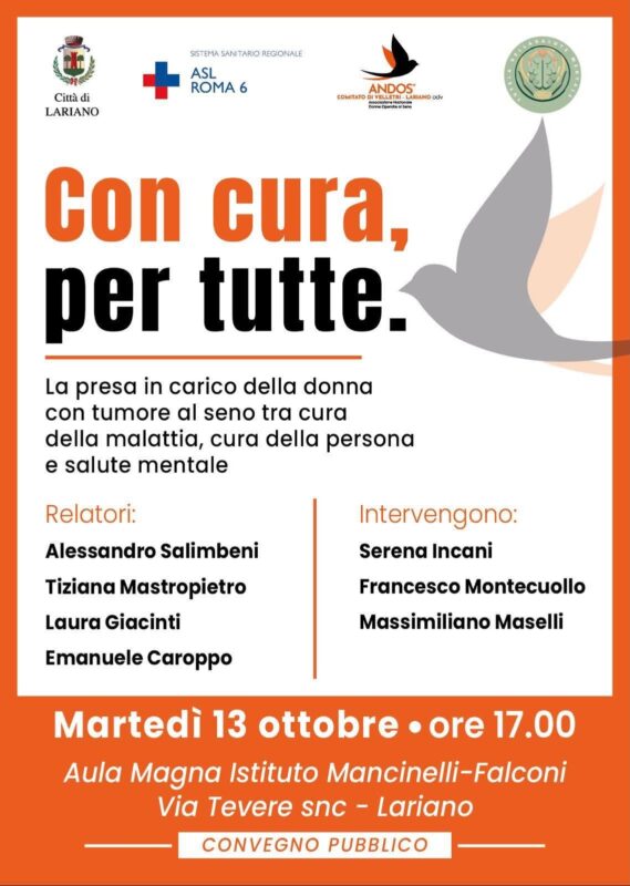 Con cura, per tutte un incontro informativo sulla presa in carico della donna con tumore al seno